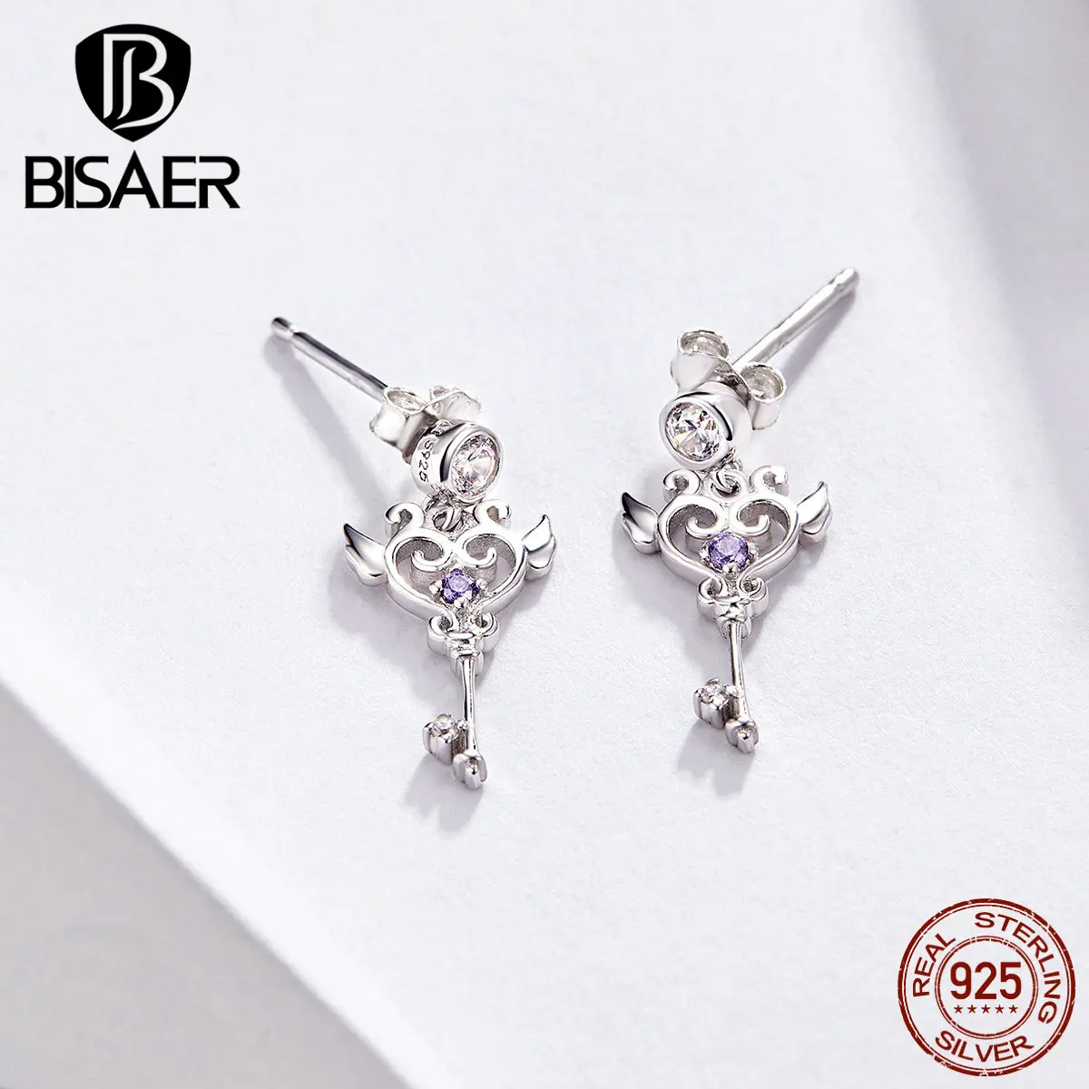 BISAER Heart Key Earrings 925 Sterling Silver Heartlock Heart Key Exquisite Small Stud Earrings Women Silver Jewelry ECE618
BISAER Heart Key Earrings 925 Sterling Silver Heartlock Heart Key Exquisite Small Stud Earrings Women Silver Jewelry ECE618