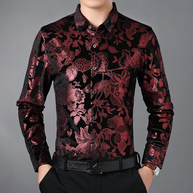 EL008 Creative wine red 3d leaves printing fashion long-sleeved shirt Autumn 2018 high-quality soft comfortable shirt men M-XXXL
EL008 Creative wine red 3d leaves printing fashion long-sleeved shirt Autumn 2018 high-quality soft comfortable shirt men M-XXXL