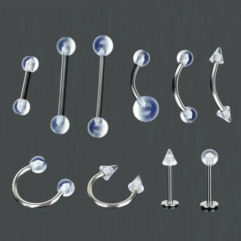 2pcs/lot Clear Body Piercing Jewelry Stainless Steel Tongue Barbell Ring Acrylic Labret Tragus Eyebrow Ring Navel Piercing
2pcs/lot Clear Body Piercing Jewelry Stainless Steel Tongue Barbell Ring Acrylic Labret Tragus Eyebrow Ring Navel Piercing