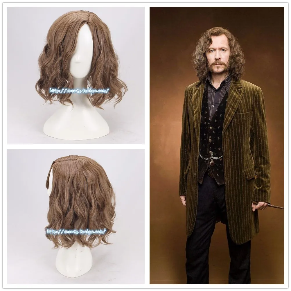 Mens Sirius Brown Wavy Wig Cosplay wig Halloween Role Play Sirius Black Hair Costumes with hair cap
Mens Sirius Brown Wavy Wig Cosplay wig Halloween Role Play Sirius Black Hair Costumes with hair cap