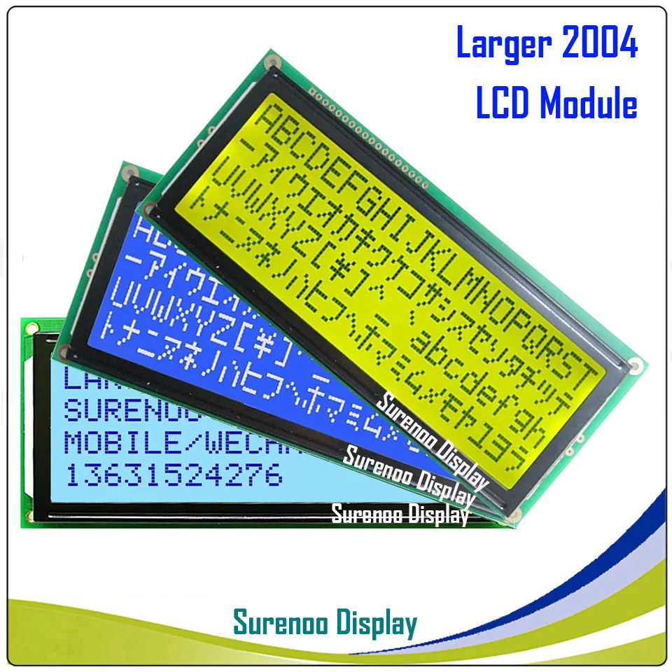 Larger 204 20X4 2004 Character LCD Module Display Screen LCM Blue Yellow Green with LED Backlight
Larger 204 20X4 2004 Character LCD Module Display Screen LCM Blue Yellow Green with LED Backlight