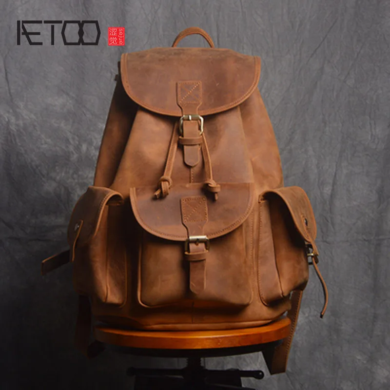 AETOO Retro Shoulder Bag Genuine Handmade Men Women Casual Travel Backpack Large Capacity First Layer Leather
AETOO Retro Shoulder Bag Genuine Handmade Men Women Casual Travel Backpack Large Capacity First Layer Leather