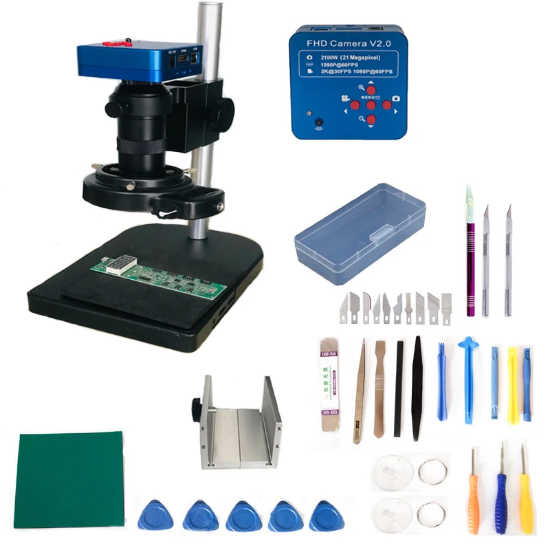21MP 1080P 2K HDMI USB Digital Video Microscope Camera +130X C-Mount lens +56 Led ring lights+Phone openning repair tool kits
21MP 1080P 2K HDMI USB Digital Video Microscope Camera +130X C-Mount lens +56 Led ring lights+Phone openning repair tool kits