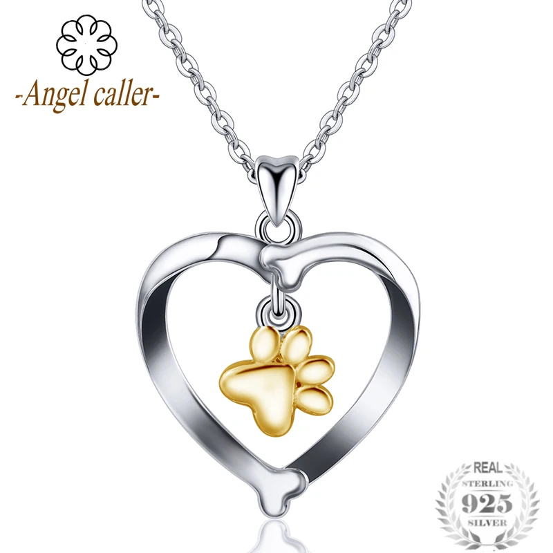 Angel Caller Sterling Silver 925 Heart Necklace Cute Cat and Dog Footprints Choker Charms for Beautiful gril Fine Jewelry CYD129
Angel Caller Sterling Silver 925 Heart Necklace Cute Cat and Dog Footprints Choker Charms for Beautiful gril Fine Jewelry CYD129