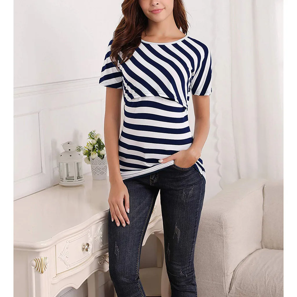 Women Pregnant Maternity Nursing Stripe Breastfeeding Top T-Shirt Blouse maternity tops summer zwangerschaps shirt maternity
Women Pregnant Maternity Nursing Stripe Breastfeeding Top T-Shirt Blouse maternity tops summer zwangerschaps shirt maternity