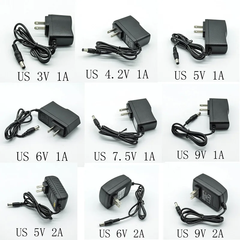100-240V AC Converter Adapter DC 3V/4.2V/5V/6V/7.5V/9V 1A/1000mA Power Supply Charger US Plug 5.5mm * 2.5mm(2.1mm) 5V 2A
100-240V AC Converter Adapter DC 3V/4.2V/5V/6V/7.5V/9V 1A/1000mA Power Supply Charger US Plug 5.5mm * 2.5mm(2.1mm) 5V 2A