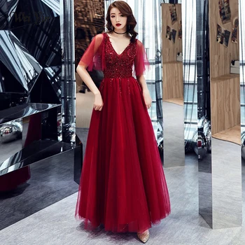 wei yin Sexy V-neck Evening Dress Robe De Soiree 2019 High Quality Wine Red Tulle With Beading Crystal Evening Dresses WY1757
wei yin Sexy V-neck Evening Dress Robe De Soiree 2019 High Quality Wine Red Tulle With Beading Crystal Evening Dresses WY1757