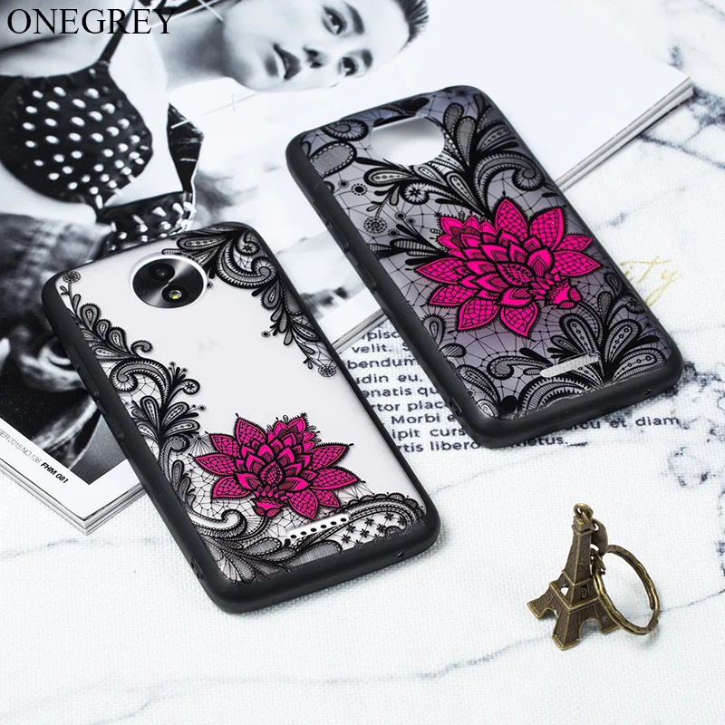 Floral Rose Patterned Soft TPU+PC Back Cover Case For Motorola Moto G4 G5 G5S G6 C Plus E4 X4 Girly Phone Cute Mujer Coque Etui |
