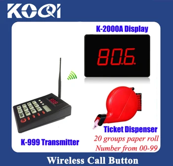 Simple Queue Pager System wireless service equipment K-999 keypad with K-2000A receiver K-T ticket dispenser
Simple Queue Pager System wireless service equipment K-999 keypad with K-2000A receiver K-T ticket dispenser