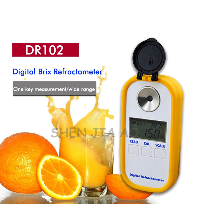 1PC Handheld digital saccharimeter DR102 portable digital sugar refractometer 0-90% refractive index
1PC Handheld digital saccharimeter DR102 portable digital sugar refractometer 0-90% refractive index