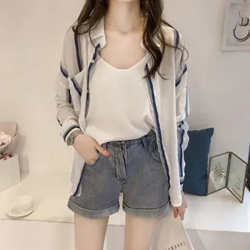 2019 Summer Chiffon Blouse Women Striped Print Loose Shirts Blouses Long Sleeve Blouse
2019 Summer Chiffon Blouse Women Striped Print Loose Shirts Blouses Long Sleeve Blouse