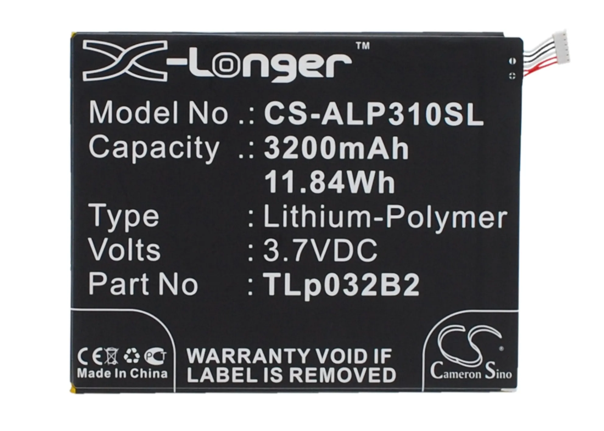 Аккумулятор Cameron Sino 3200 мАч TLp032B2 для Alcatel One Touch Pixi 8 POP 7 Pop S OT 9006W 9015W P330X P310A|Батареи