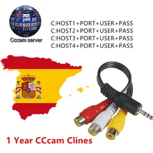 Europa hd cabo 1 ano cccam clines para o receptor de tv satélite digital wifi hd completo DVB-S2 apoio espanha cccam clines servidor(China)