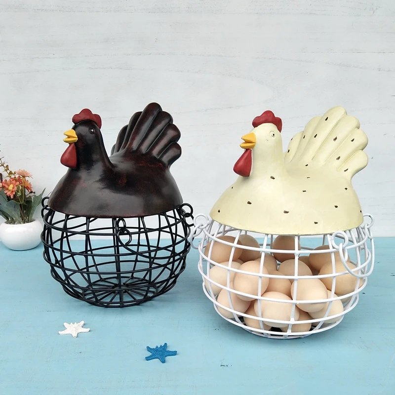 New Iron Egg Storage Snack Fruit Basket Creative Gift Basket Collection Ceramic Hen Jewelry Home Decoration Kitchen Accessories
New Iron Egg Storage Snack Fruit Basket Creative Gift Basket Collection Ceramic Hen Jewelry Home Decoration Kitchen Accessories