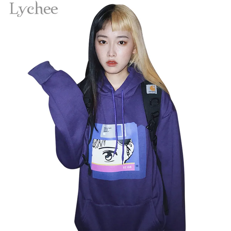 Lychee Harajuku Hard Disk Girl Women Hooded Sweatshirt Fleece Casual Loose Long Sleeve Female Sweatshirt Pullovers 
Lychee Harajuku Hard Disk Girl Women Hooded Sweatshirt Fleece Casual Loose Long Sleeve Female Sweatshirt Pullovers