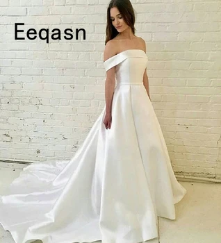 Simple Beach Wedding Dresses OffShoulder Sleeveless Bridal Dresses Satin Custom Made White Ivory Wedding Gowns
Simple Beach Wedding Dresses OffShoulder Sleeveless Bridal Dresses Satin Custom Made White Ivory Wedding Gowns