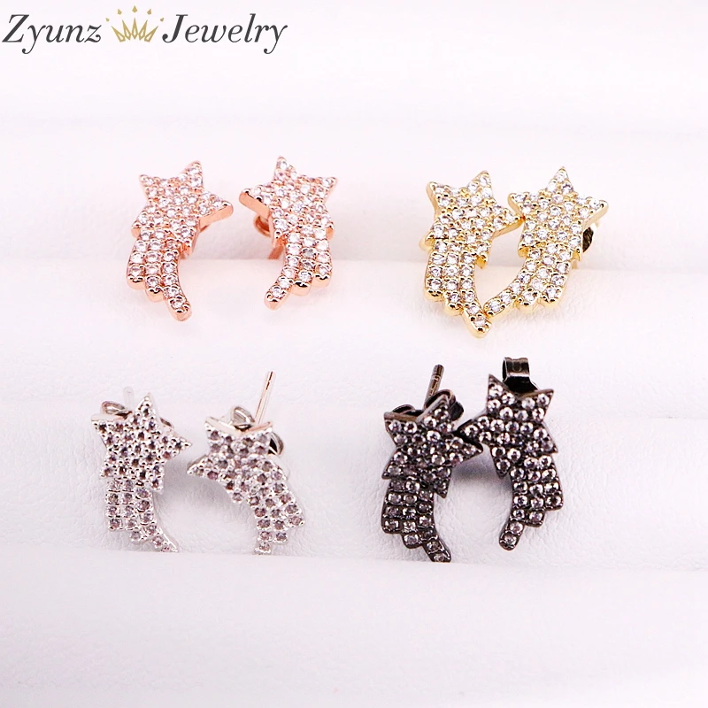 10Pairs ZYZ339-1546 Clear CZ Star Shaped Stud Earrings Women Trendy Micro Sparkling Zircon Stone Paved Earrings
10Pairs ZYZ339-1546 Clear CZ Star Shaped Stud Earrings Women Trendy Micro Sparkling Zircon Stone Paved Earrings