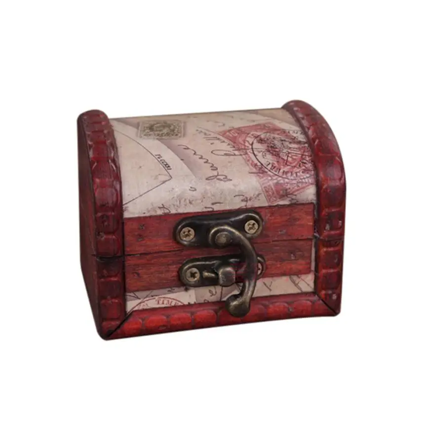 DIVV Decorative Trinket Jewelry Storage Box Handmade Vintage Wooden Treasure Case storage boxes blankets L629 | Дом и сад