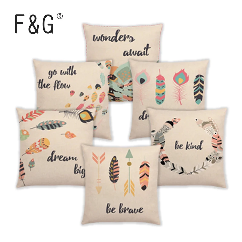 Tribal Arrow Feather Pattern Decorative Letters Beautiful Word Be Brave Kind Dream Cushion Cover Decor Sofa Throw Pillow Case 
Tribal Arrow Feather Pattern Decorative Letters Beautiful Word Be Brave Kind Dream Cushion Cover Decor Sofa Throw Pillow Case