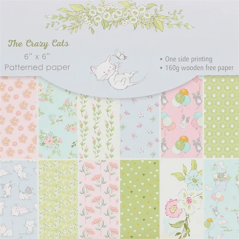KSCRAFT 12pcs 6" Single-side Printed Crazy Cats pattern creative papercraft art paper handmade scrapbooking kit set book
KSCRAFT 12pcs 6" Single-side Printed Crazy Cats pattern creative papercraft art paper handmade scrapbooking kit set book