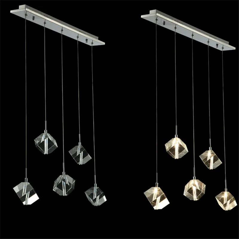 Square K9 Modern Crystal Pendant Ights Surface Mirror G4 Led Light Fixture Kitchen Bedroom Living Room Home Lighting Luminaire | Освещение