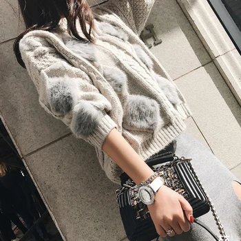 New loose collar sweater women fall and winter hedging long-sleeved students knitted jacket
New loose collar sweater women fall and winter hedging long-sleeved students knitted jacket
