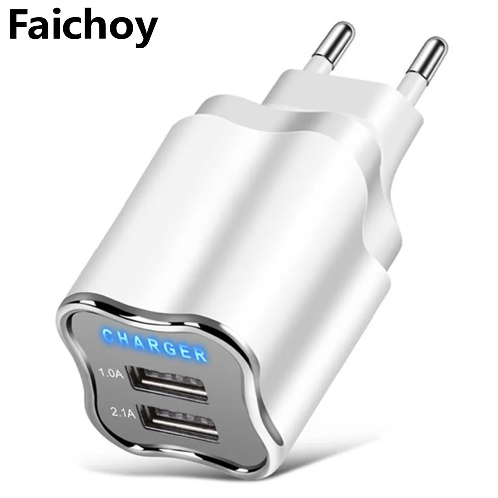 Quick Good Charger Adapte LED 5V/2.1A EU/US Plug 2 Ports USB Phone Charger Cable For Samsung Huawei Xiaomi iphone 5 6 7 8 X Plus
Quick Good Charger Adapte LED 5V/2.1A EU/US Plug 2 Ports USB Phone Charger Cable For Samsung Huawei Xiaomi iphone 5 6 7 8 X Plus