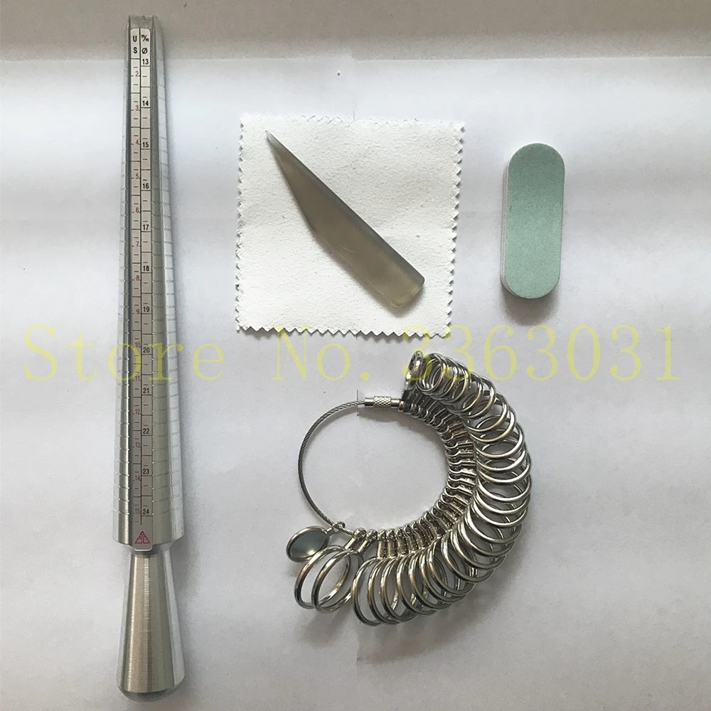 Aluminium Ring Sizer Mandrel and Ring Sizer Guage Set with 3 Piece Jewelry Polishing Cloth
Aluminium Ring Sizer Mandrel and Ring Sizer Guage Set with 3 Piece Jewelry Polishing Cloth
