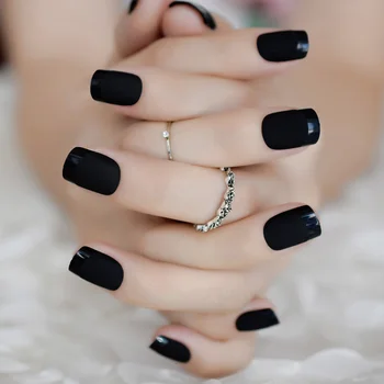 Black Matte False Nails Glossy French Nail Tips Truely Black Medium Fake Nails with Glue Sticker
Black Matte False Nails Glossy French Nail Tips Truely Black Medium Fake Nails with Glue Sticker