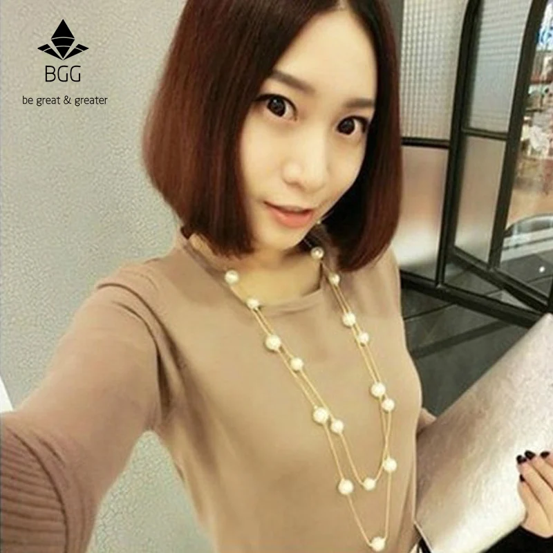 BGG Long Double Layer Simulated Pearls Necklaces Clavicle Fashion Jewelry Sweater Chain Necklace For Women NEW Arrival 2019
BGG Long Double Layer Simulated Pearls Necklaces Clavicle Fashion Jewelry Sweater Chain Necklace For Women NEW Arrival 2019