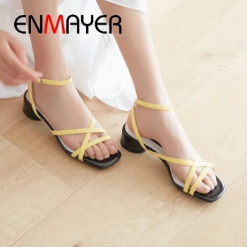 ENMAYER 2019 New Arrival Genuine Leather Basic Casual Women Sandals Buckle Strap Solid Summer Fashion Shoes Size 34-40 LY2372
ENMAYER 2019 New Arrival Genuine Leather Basic Casual Women Sandals Buckle Strap Solid Summer Fashion Shoes Size 34-40 LY2372