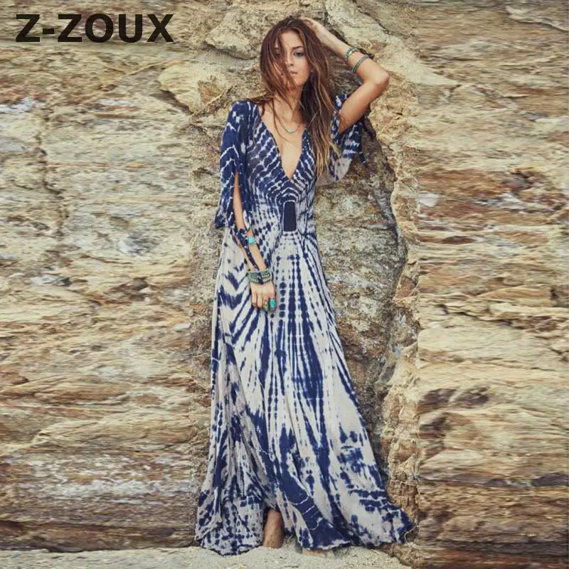 Z-ZOUX Women Dress Deep V Neck Half Sleeve Print Dresses High Waist Lotus leaf Beach Dress Loose Long Plus Size Dress XL 2019
Z-ZOUX Women Dress Deep V Neck Half Sleeve Print Dresses High Waist Lotus leaf Beach Dress Loose Long Plus Size Dress XL 2019