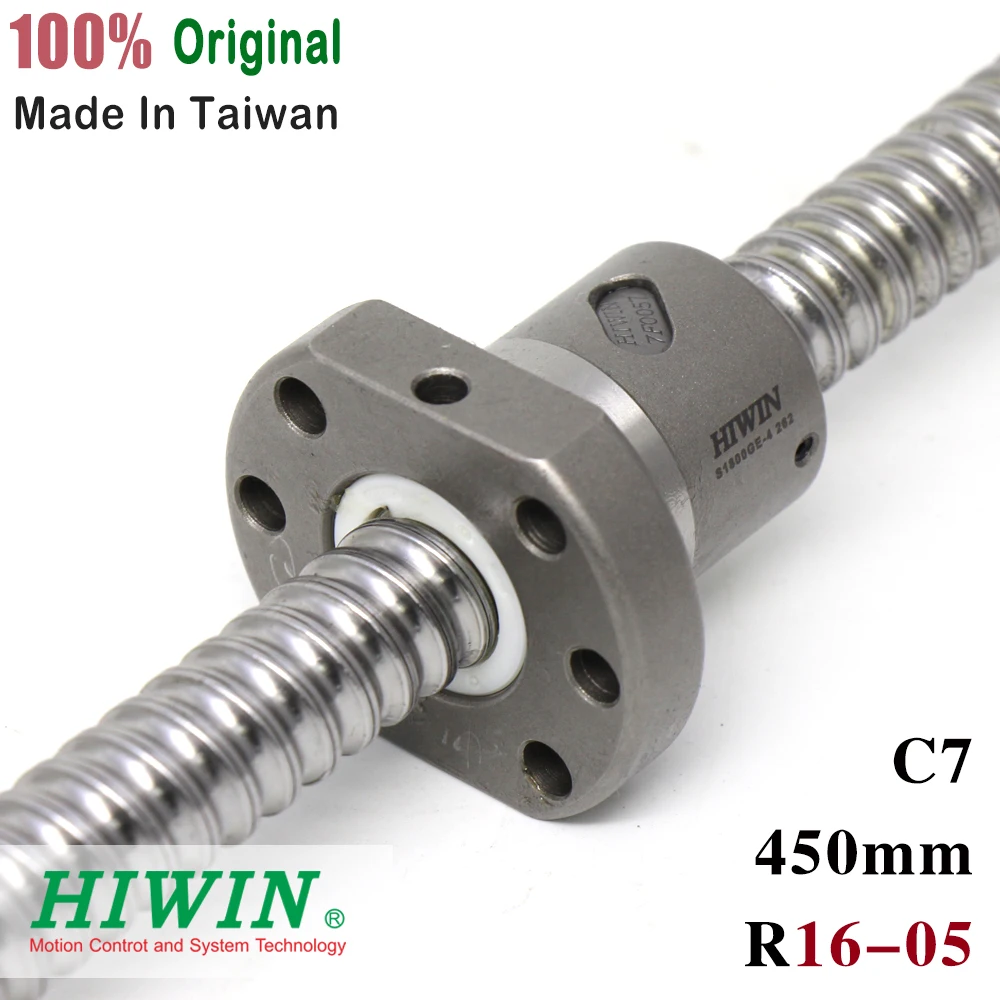 100% HIWIN 5 мм свинцовый шариковый винт 1605 длина 450 с R16-5T3-FSI шариковой гайкой |
