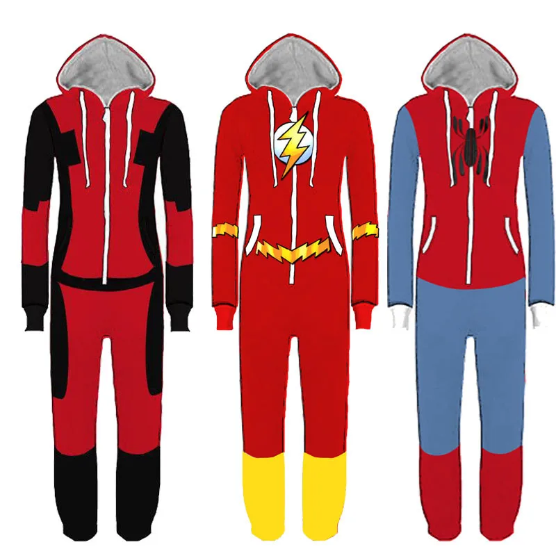 Spiderman Winter Men/Women Onesies Superhero Pajamas Costumes The Flash Deadpool Cosplay Flannel Warm Sleep Lounge Clothing
Spiderman Winter Men/Women Onesies Superhero Pajamas Costumes The Flash Deadpool Cosplay Flannel Warm Sleep Lounge Clothing