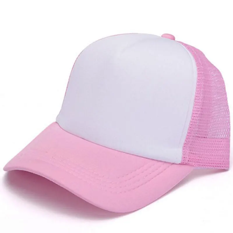 Hot Pink Womens Girls Summer Sun Baseball Mesh Hats Caps Red Blue Black Grey