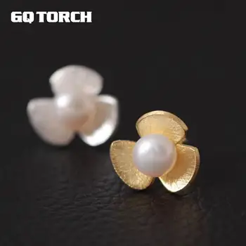 GQTORCH Real 925 Sterling Silver Natural Pearl Earrings For Women 3 Petals Small Cute Flowers Elegant Gold Plated Fine Jewelry
GQTORCH Real 925 Sterling Silver Natural Pearl Earrings For Women 3 Petals Small Cute Flowers Elegant Gold Plated Fine Jewelry