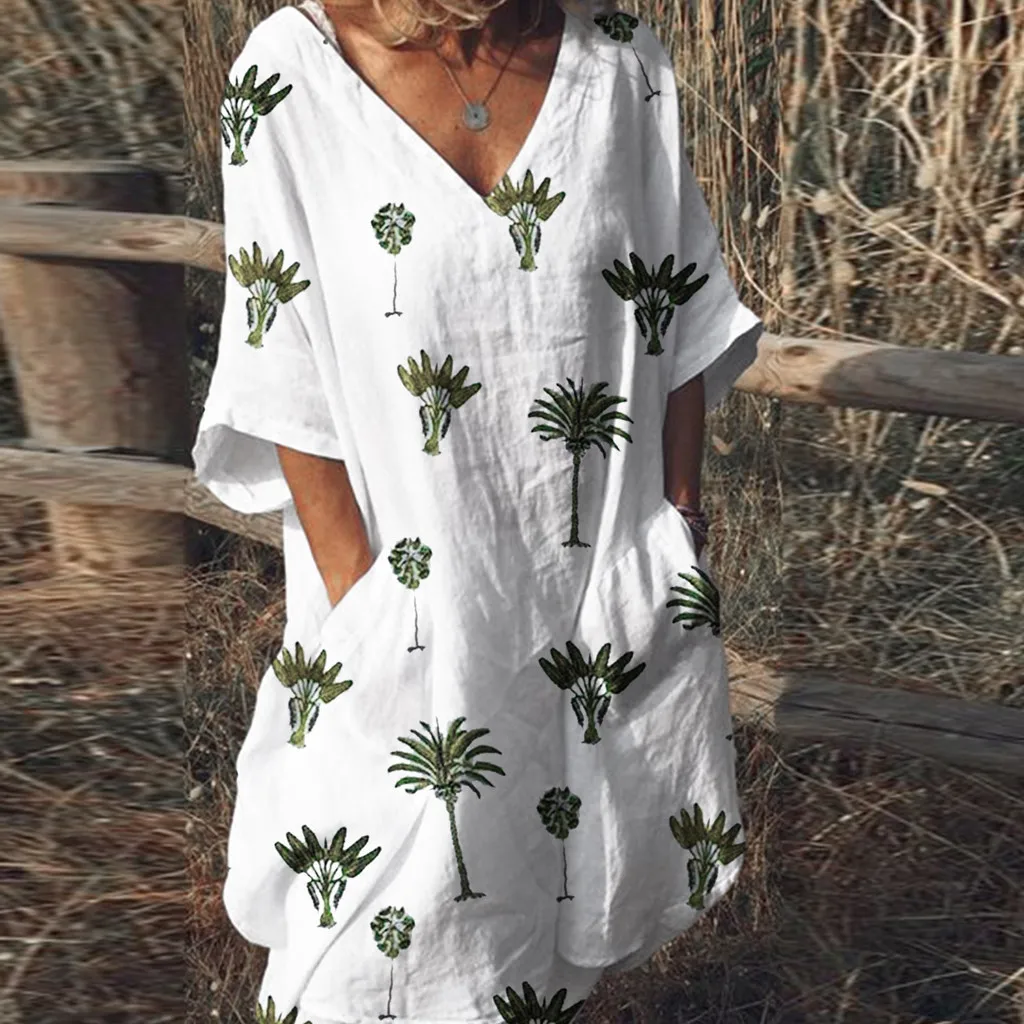 Feitong Women Summer Maxi Leaf Print Loose Dress Ladies Pockets V Neck Casual Flare Summer Dress 2019 New Robe Longue Femme
Feitong Women Summer Maxi Leaf Print Loose Dress Ladies Pockets V Neck Casual Flare Summer Dress 2019 New Robe Longue Femme
