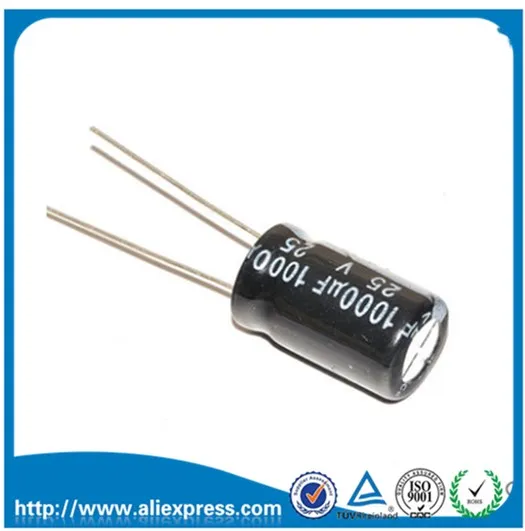 100PCS 1000UF 25V 25 V / 1000 UF Aluminum electrolytic capacitor 25V 1000UF Size 10*17mm Electrolytic capacitor
100PCS 1000UF 25V 25 V / 1000 UF Aluminum electrolytic capacitor 25V 1000UF Size 10*17mm Electrolytic capacitor
