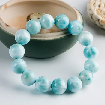 Natural Blue Larimar Gemstone Round Beads Bracelet 15mm From Dominica Water Pattern StretchAAAAAA
Natural Blue Larimar Gemstone Round Beads Bracelet 15mm From Dominica Water Pattern StretchAAAAAA