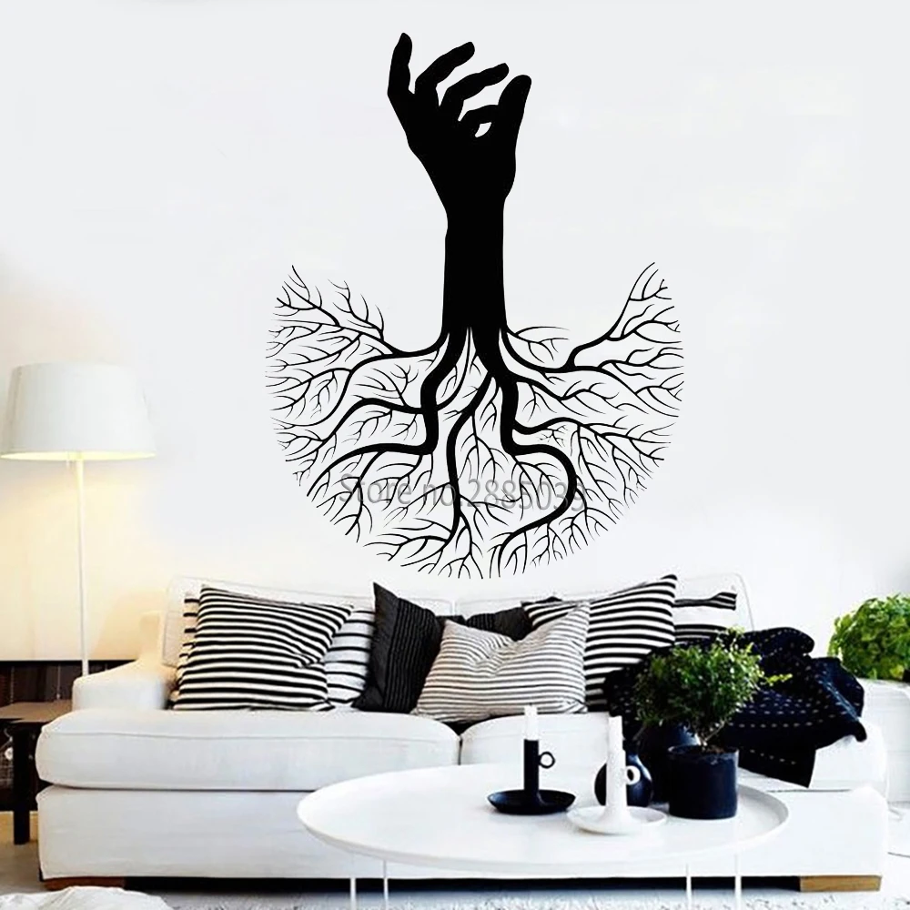 Tree Of Life Hand Branch Roots Sticker Vinyl Wall Decal Abstract Large Home Decor Murals Creative Bedroom LC1008 | Дом и сад
