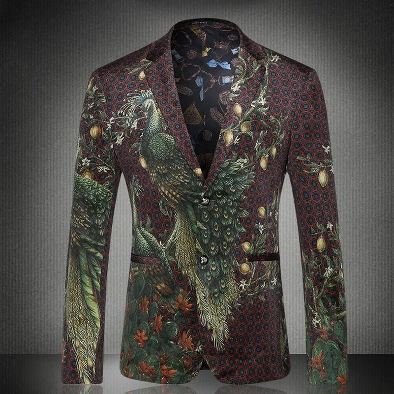 Peacock Print Slim Fit Fashion Mens Blazers Plus Size Fancy Blazer Masculino Gentleman Party Vintage Blazer Hombre
Peacock Print Slim Fit Fashion Mens Blazers Plus Size Fancy Blazer Masculino Gentleman Party Vintage Blazer Hombre