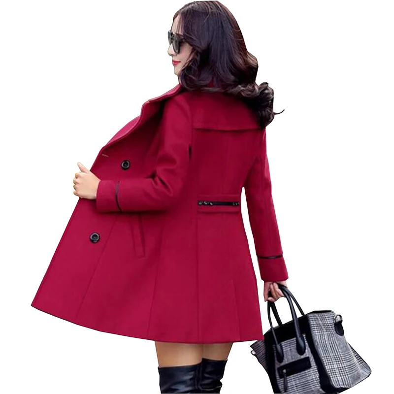2018 New Women Autumn Winter Outerwear Wool Blend Warm Long Coat Slim Fit Lapel Woolen Overcoat Cashmere Female Plus Size
2018 New Women Autumn Winter Outerwear Wool Blend Warm Long Coat Slim Fit Lapel Woolen Overcoat Cashmere Female Plus Size