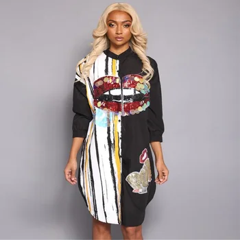 Long Sleeve Shirt Dress Women Autumn Fashion Stand Collar Button up Blouse Dress Ladies Streetwear Oversized Sequin Shirt Dress
Long Sleeve Shirt Dress Women Autumn Fashion Stand Collar Button up Blouse Dress Ladies Streetwear Oversized Sequin Shirt Dress