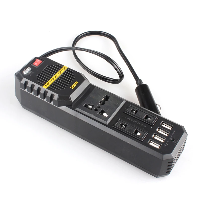 

Car Inverter 200W Southeast Asia 12V to 220V-240V Dual USB 3AC Output Conversion Car Inverter