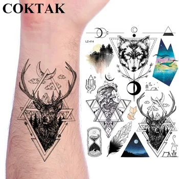 COKTAK Forest Elk Triangle Waves Tattoos Temporary Men Foream Arm Sticker Tattoo Women Waterproof Geometry Peak Fake Tato Custom
COKTAK Forest Elk Triangle Waves Tattoos Temporary Men Foream Arm Sticker Tattoo Women Waterproof Geometry Peak Fake Tato Custom