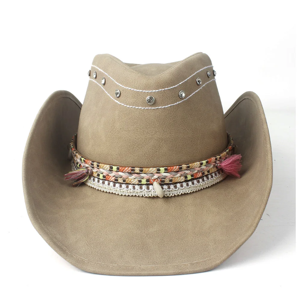 Women's Men's Unisex's Vintage Wide Brim Leather Cowboy Cowgirl Western Hat Tassel Braid Leather Band
Women's Men's Unisex's Vintage Wide Brim Leather Cowboy Cowgirl Western Hat Tassel Braid Leather Band