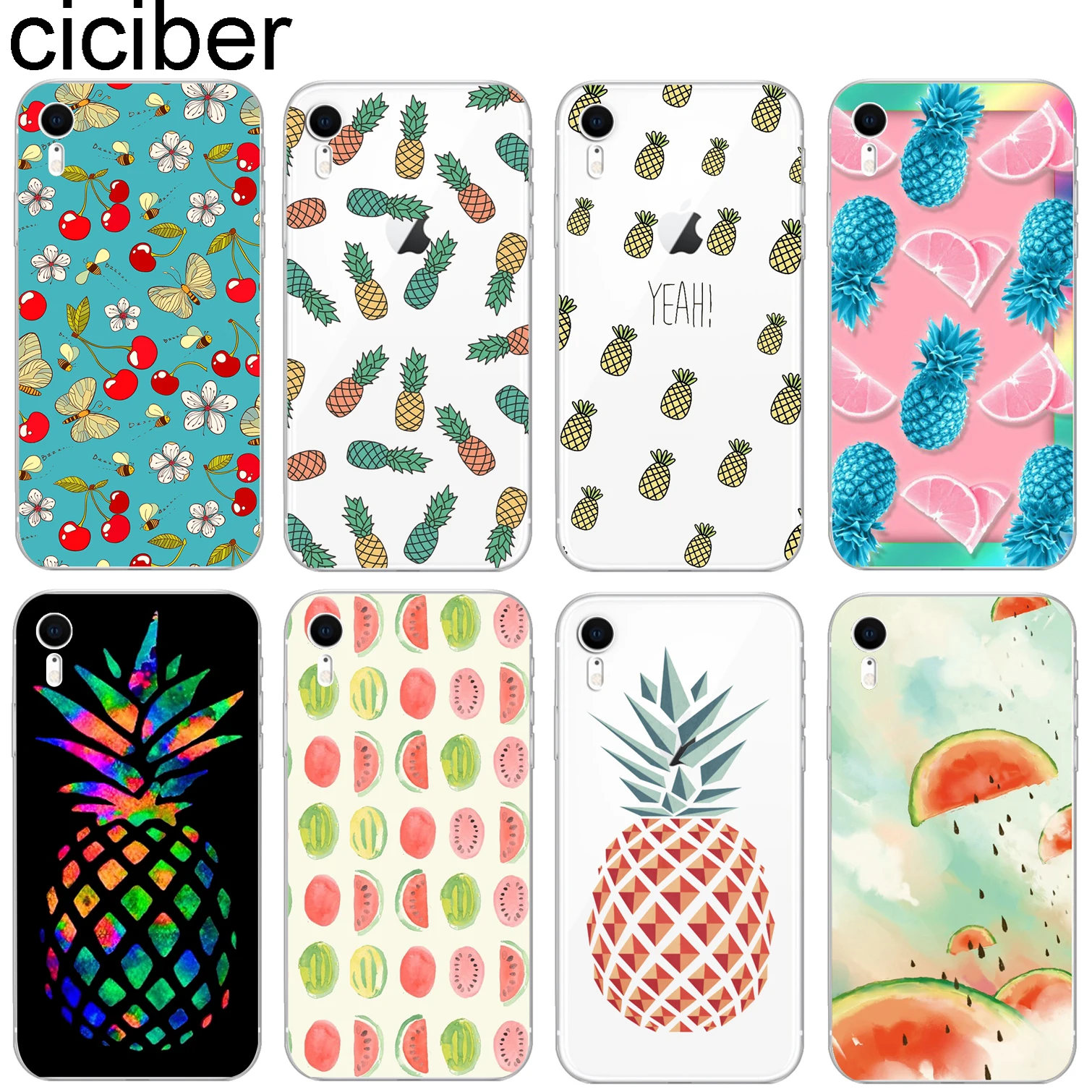 ciciber Summer Fruit Pattern Design Soft Silicone Phone Cases Cover for Iphone 8 7 6 6S Plus 5S SE X XR XS MAX Capa Pineapple
ciciber Summer Fruit Pattern Design Soft Silicone Phone Cases Cover for Iphone 8 7 6 6S Plus 5S SE X XR XS MAX Capa Pineapple