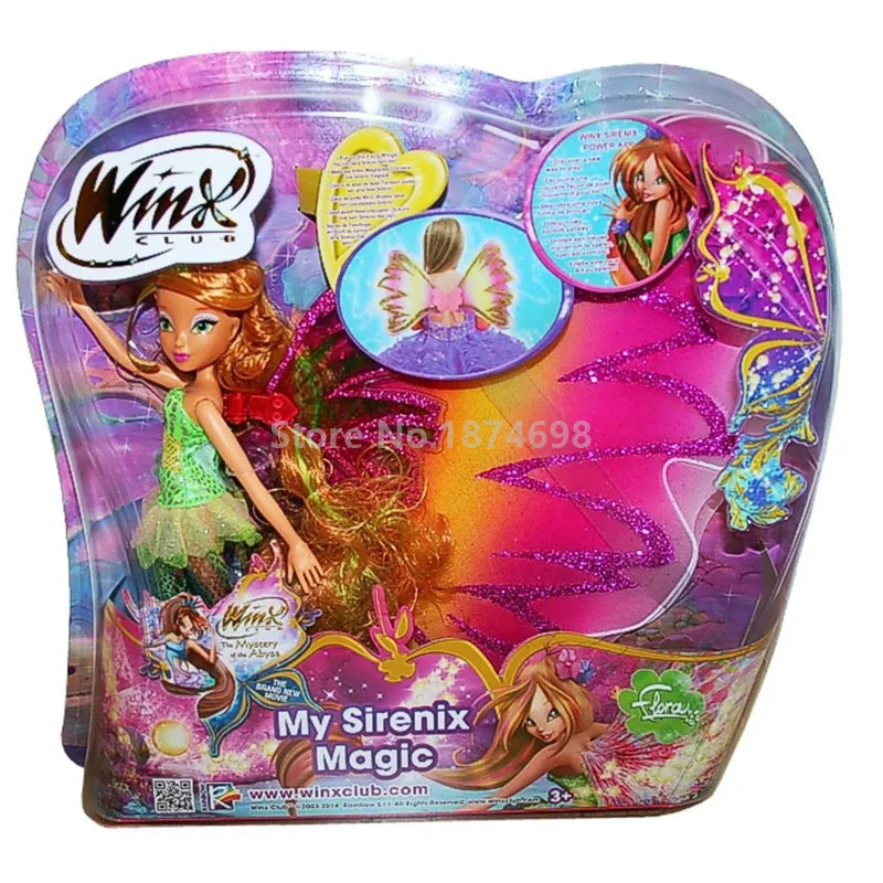 

New Winx Club My Sirenix Magic Fairies Flora Doll and Double Wings Figure Dolls Toys for Girls Children Gifts