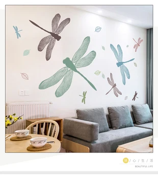 Colorful waterproof and removable dragonfly wall sticker wall art mural paper sofa background wall decals home decoration
Colorful waterproof and removable dragonfly wall sticker wall art mural paper sofa background wall decals home decoration