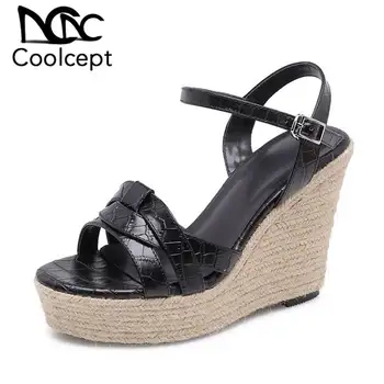 CoolCept Women Wedges Sandals Genuine Leather Chunky Sandals New Fashion Buckle Summer Bohemia Travel Shoes Women Size 34-39
CoolCept Women Wedges Sandals Genuine Leather Chunky Sandals New Fashion Buckle Summer Bohemia Travel Shoes Women Size 34-39